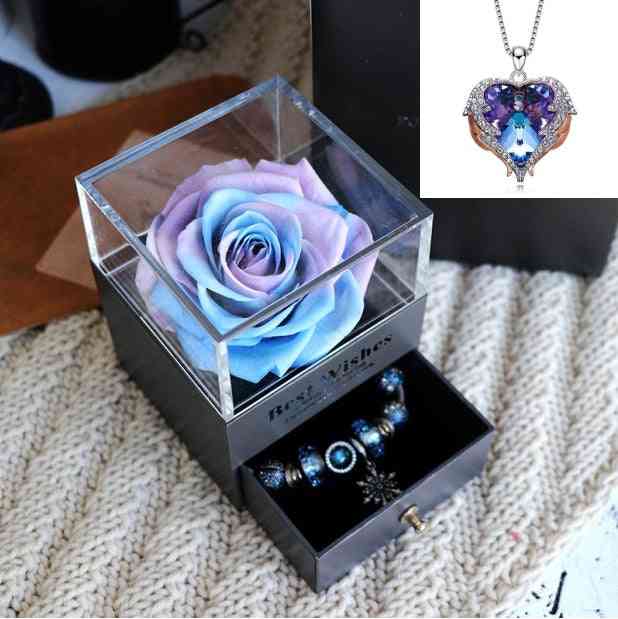 Rose Jewelry Valentines Day Gift Blue / Purple gold Rose Jewelry Valentines Day Gift