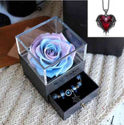 Rose Jewelry Valentines Day Gift Blue / Red Rose Jewelry Valentines Day Gift