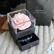 Rose Jewelry Valentines Day Gift Jewelry box / Peach Blossom Rose Rose Jewelry Valentines Day Gift