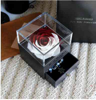 Rose Jewelry Valentines Day Gift Jewelry box / Red and white roses Rose Jewelry Valentines Day Gift