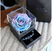 Rose Jewelry Valentines Day Gift Jewelry box / Violet rose Rose Jewelry Valentines Day Gift