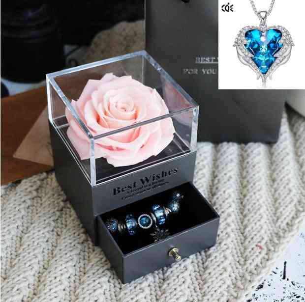 Rose Jewelry Valentines Day Gift Pink / Blue Rose Jewelry Valentines Day Gift