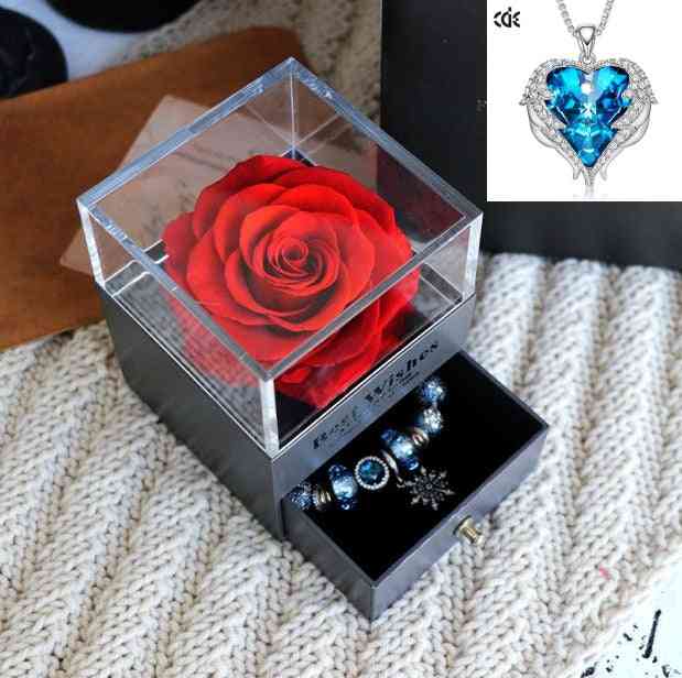 Rose Jewelry Valentines Day Gift Red / Blue Rose Jewelry Valentines Day Gift