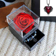 Rose Jewelry Valentines Day Gift Red / Red Rose Jewelry Valentines Day Gift