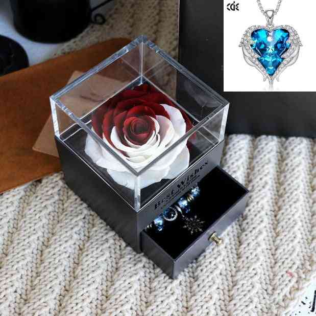 Rose Jewelry Valentines Day Gift Red white / Blue Rose Jewelry Valentines Day Gift