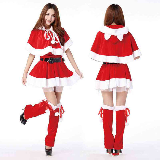 Santa Claus costume Red / C Santa Claus costume For Ladies