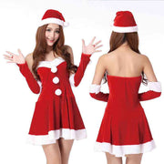 Santa Claus costume Red / J Santa Claus costume For Ladies