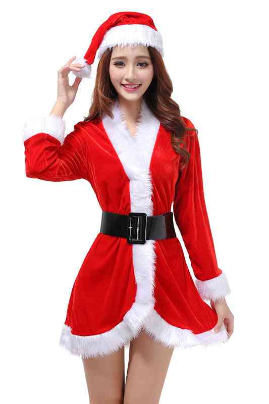 Santa Claus costume Red / P Santa Claus costume For Ladies