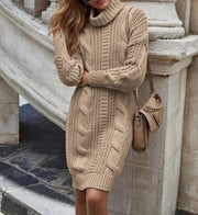 Shallow Khaki / Medium Long Sleeve Dresses For Woman