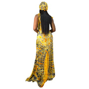 Slim Fit Long Dress Women's Fashionable Printed Slim Fit Long Dress