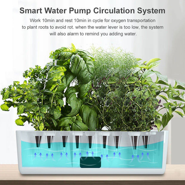 Smart Hydroponics Growing System as picture Smart Hydroponics Growing System Indoor Garden Kit 9 Pods Automatic Timing with Height Adjustable 15W LED Grow Lights 2L Water Tank Smart Water Pump for Home Office Kitchen