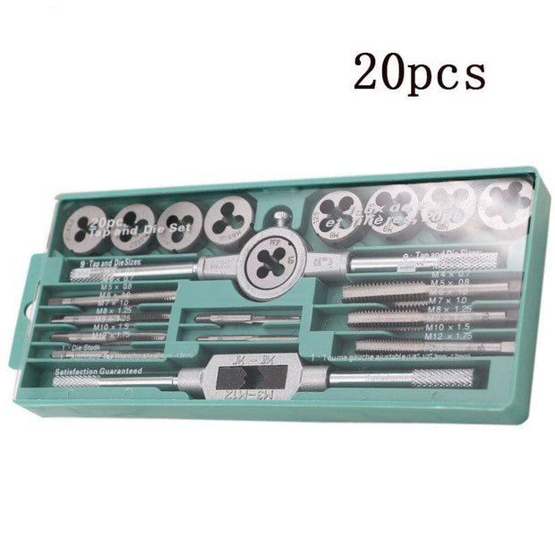 Tap And Die Set 20pcs silver type tap set Tap And Die Set Hand Tap Hardware Tool Wrench Wrench Metric Tap Set