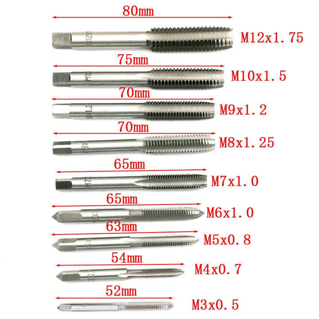 Tap And Die Set Tap And Die Set Hand Tap Hardware Tool Wrench Wrench Metric Tap Set