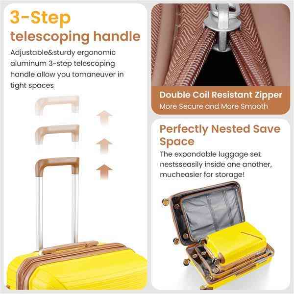 Travel Luggage 4-piece Set Yellow Travel Luggage 4-piece Set