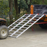 Tri-Fold Aluminum Loading Ramp White VEVOR Tri-Fold Aluminum Loading Ramp 1500 Lbs 77in X 54in For Tractors ATVs UTVs