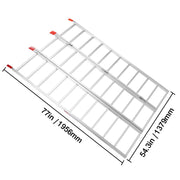 Tri-Fold Aluminum Loading Ramp White VEVOR Tri-Fold Aluminum Loading Ramp 1500 Lbs 77in X 54in For Tractors ATVs UTVs