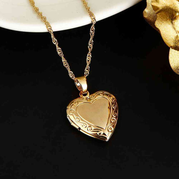 Valentines Gift Heart Locket Pendant Nec Gold Valentines Gift Heart Locket Pendant Necklace