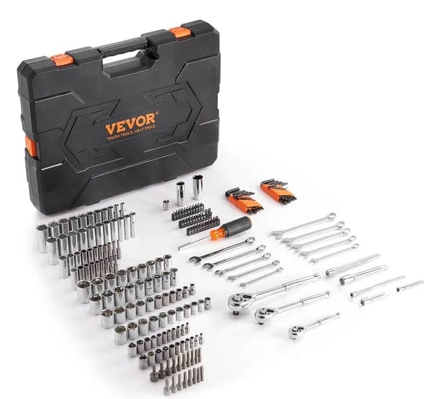 VEVOR Mechanics Tool Set Default VEVOR Mechanics Tool Set And Socket Set,  Drive Deep And Standard Sockets, 205 Pcs SAE And Metric Mechanic Tool Kit With Bits, Combination Wrench, Hex Wrenches, Accessories, Storage Case