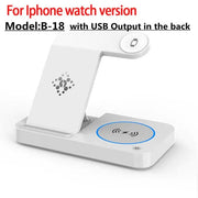 White for iPhone 4 in 1 Wireless Super Fast Charger Stand